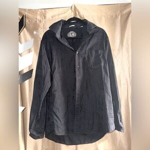 Bugatchi Men’s XL Black Shaped Fit Button-Up Shirt